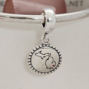 Silver Michigan Charm Bracelet